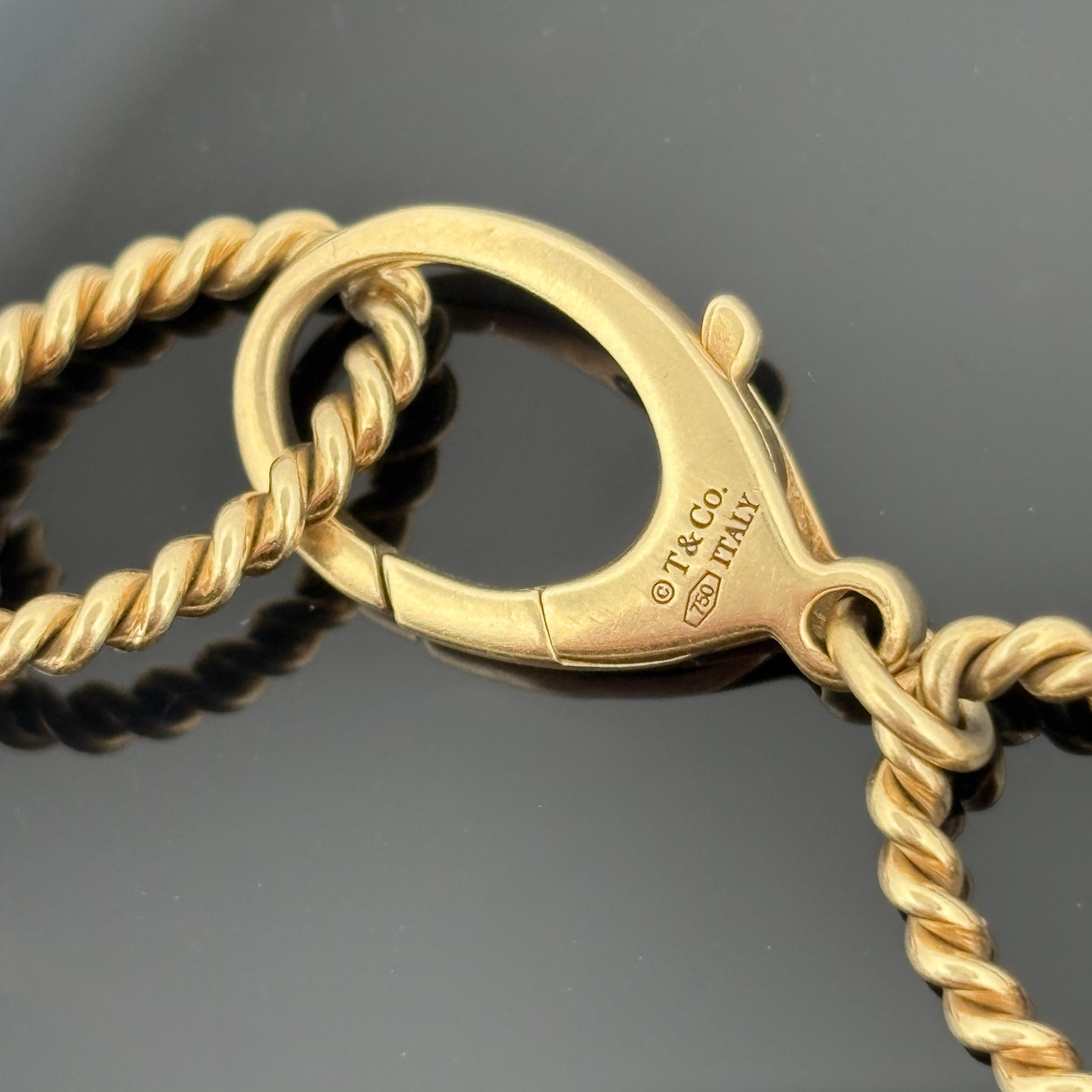 Tiffany & Co Rope Motif Oval Link Bracelet 18k, Italy
