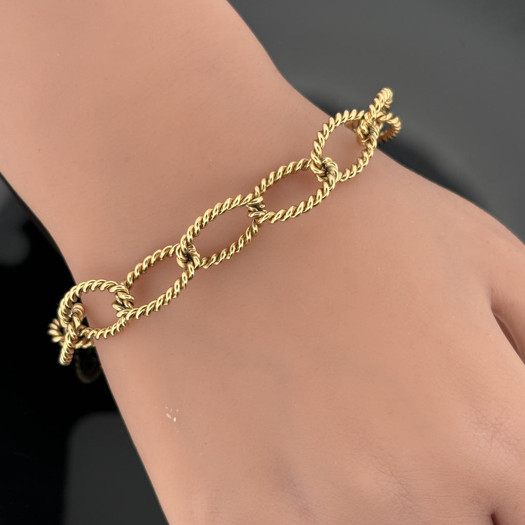 Tiffany & Co Rope Motif Oval Link Bracelet 18k, Italy