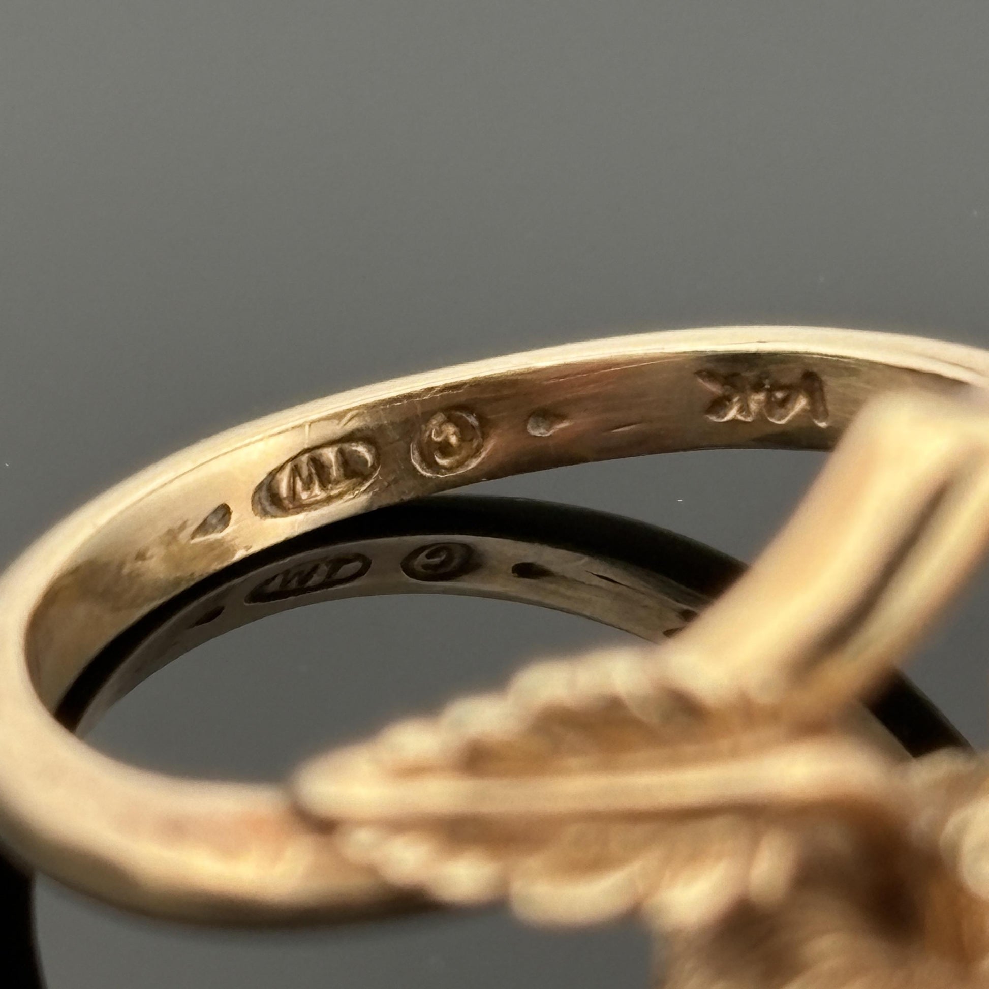 Vintage Apple Ring 14k Yellow Gold & Diamond