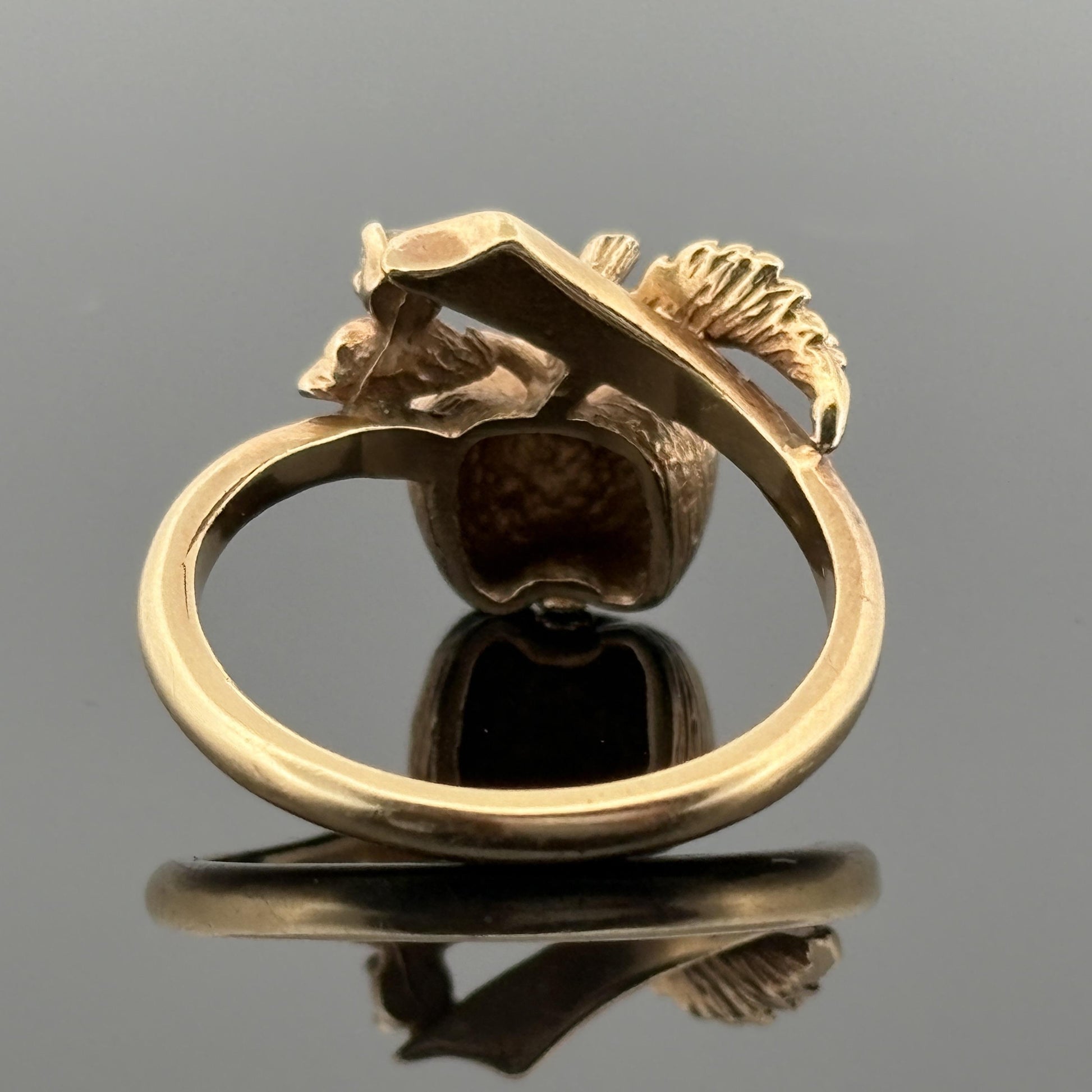 Vintage Apple Ring 14k Yellow Gold & Diamond