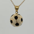 Vintage Soccer Ball Pendant in 14k Gold & Enamel, Italy