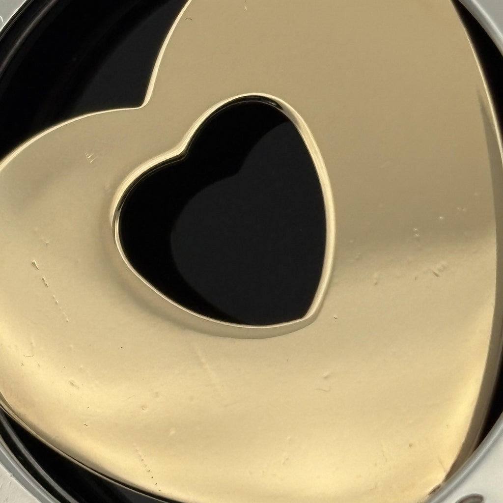 Bvlgari Tono Heart Pendant 18k & Steel w/ 18k Gold Bail 31mm