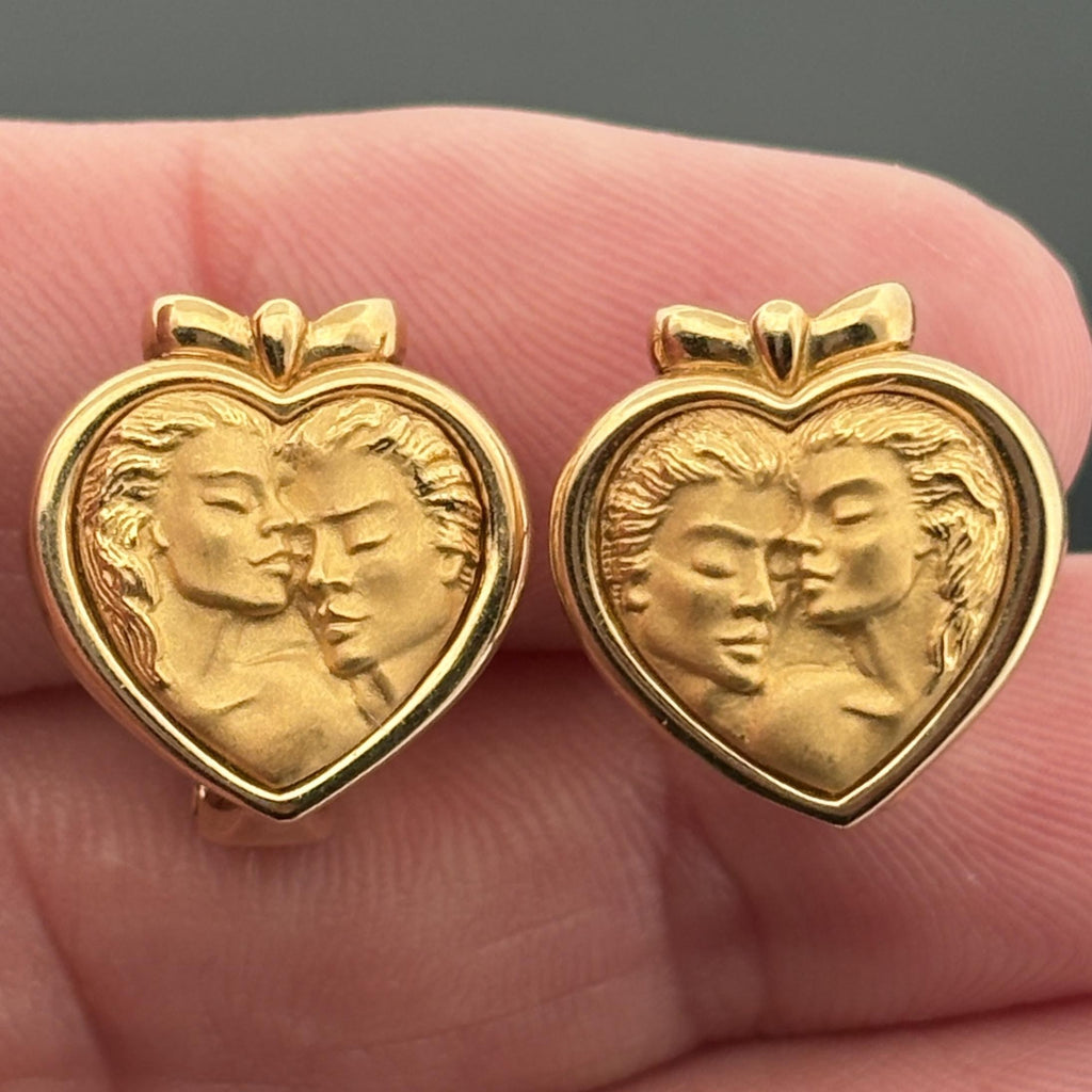 Carrera y Carrera Romeo & Juliet Heart Stud Earrings 18k Gold