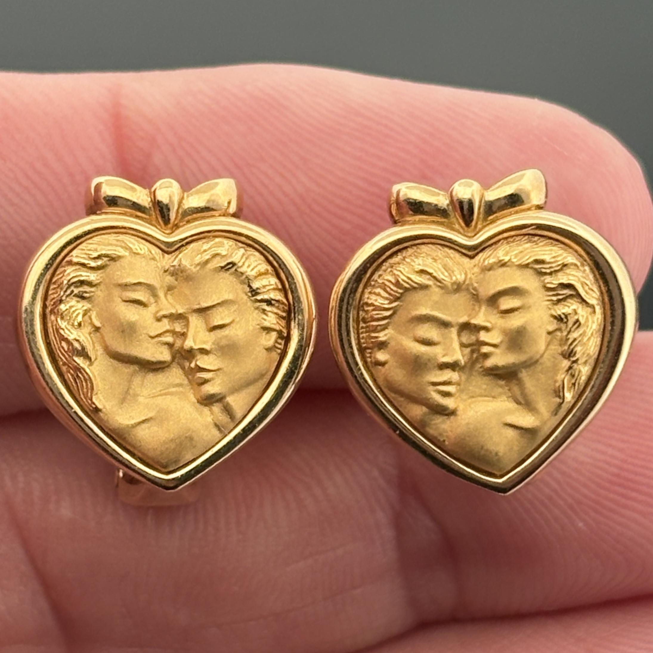 Carrera y Carrera Romeo & Juliet Heart Stud Earrings 18k Gold