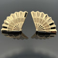 Vintage Fan Earrings 14k Yellow Gold