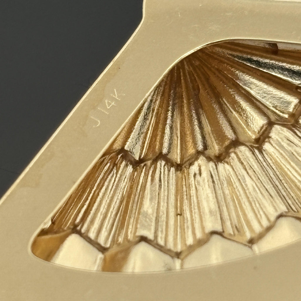 Vintage Fan Earrings 14k Yellow Gold