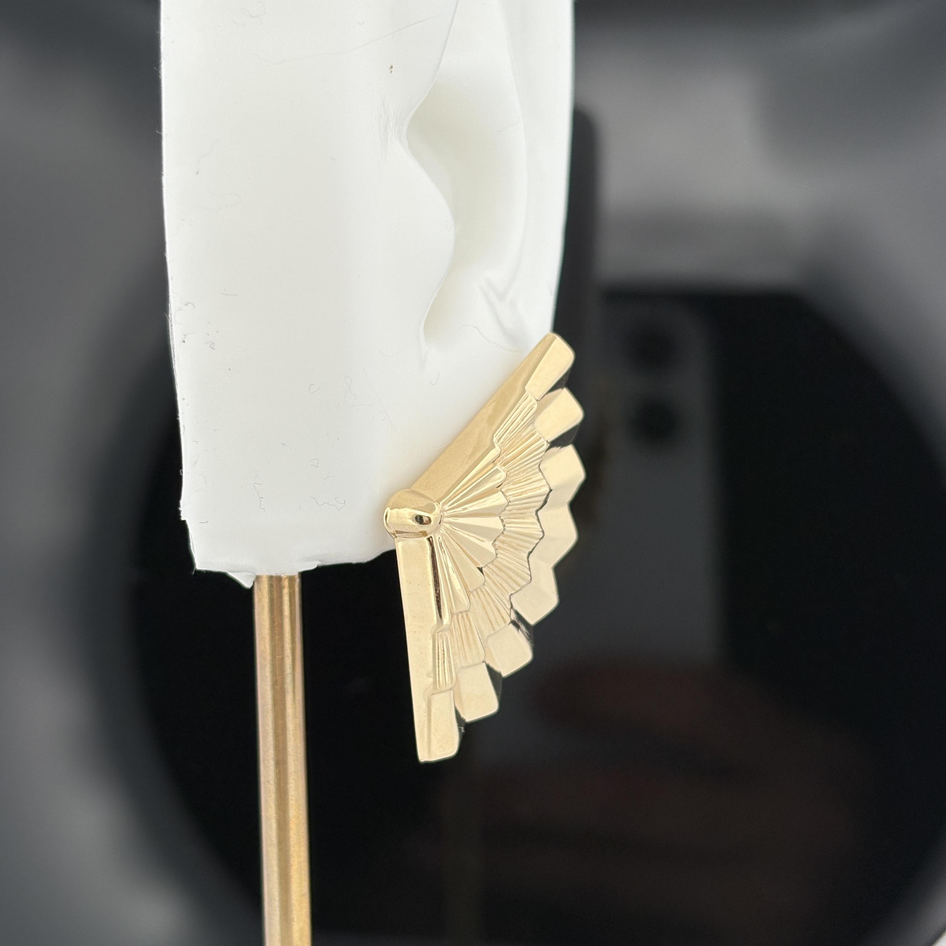 Vintage Fan Earrings 14k Yellow Gold