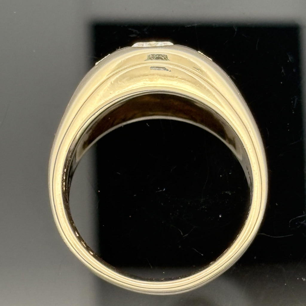 Vintage Oval Diamond Gypsy Ring 14k Yellow Gold, 1.14ctw