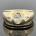 Vintage Oval Diamond Gypsy Ring 14k Yellow Gold, 1.14ctw