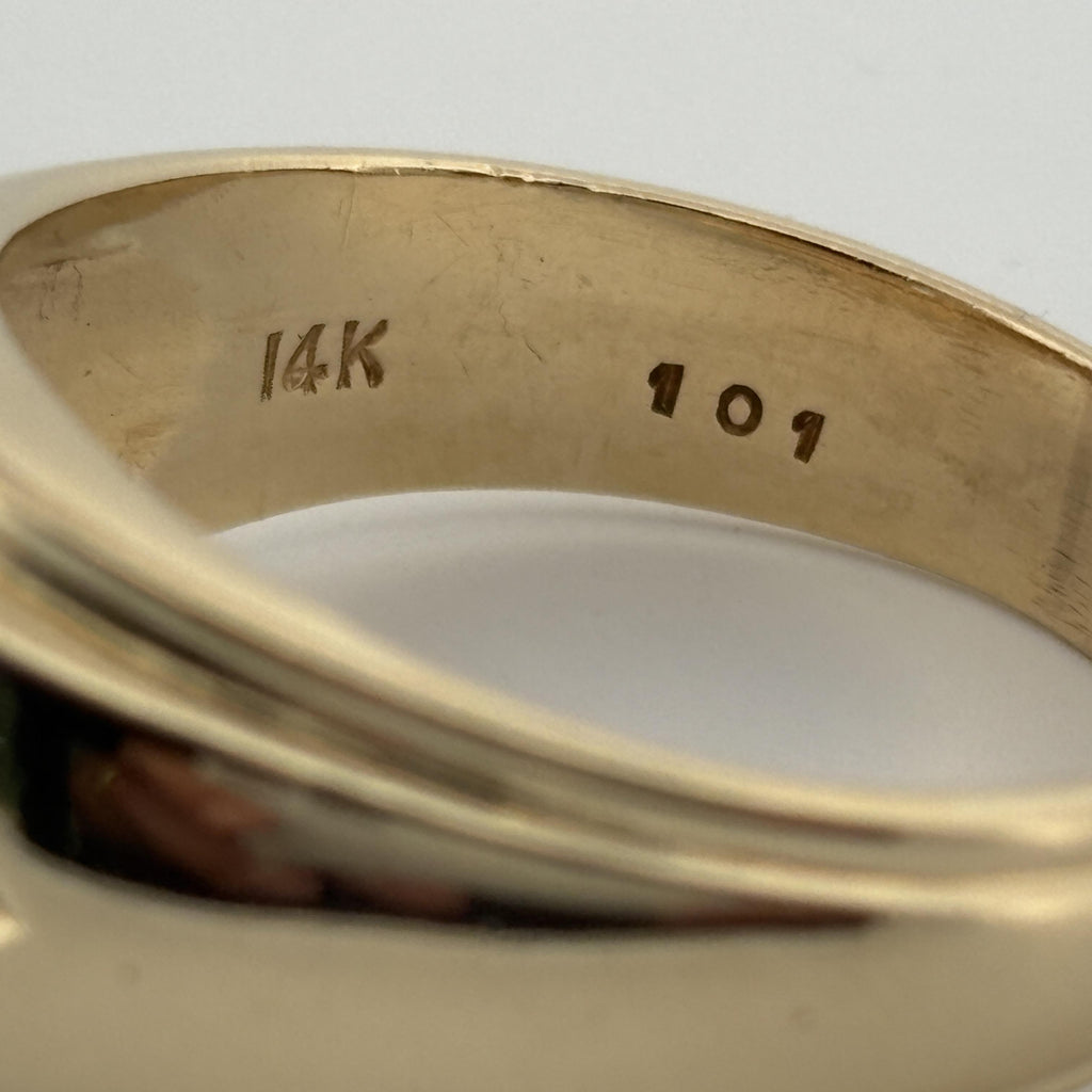 Vintage Oval Diamond Gypsy Ring 14k Yellow Gold, 1.14ctw