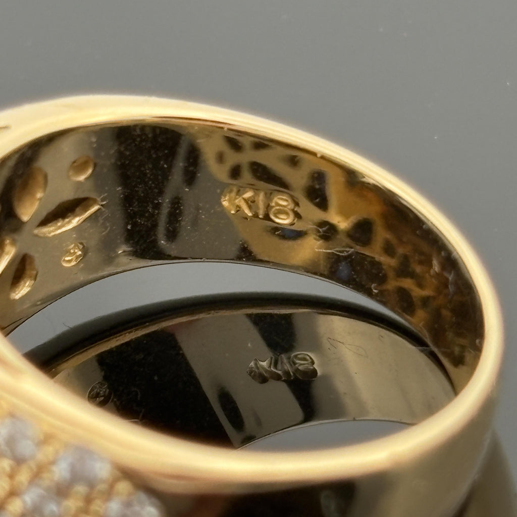 Estate Heart Blue Sapphire & Diamond Ring 18k Gold, 4.29ctw