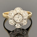 Antique Edwardian Old European Cut Diamond Cluster Ring ~1.00ctw