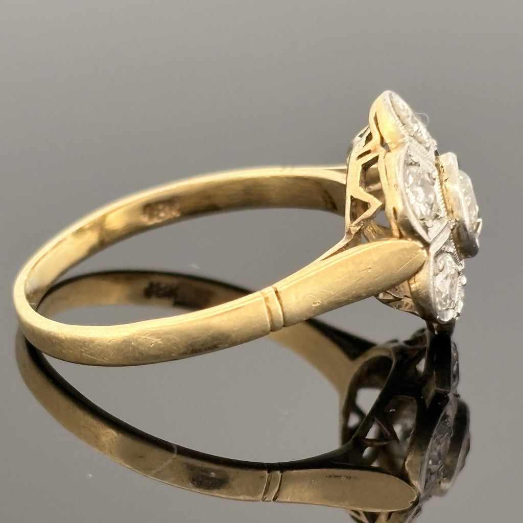Antique Edwardian Old European Cut Diamond Cluster Ring ~1.00ctw