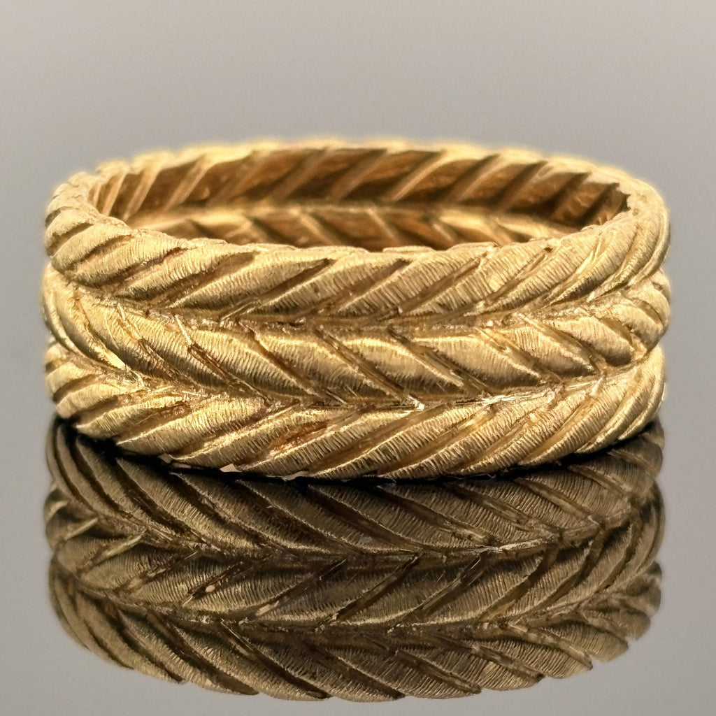 Vintage Gianmaria Buccellati Engraved 18k Yellow Gold Band sz 6.25