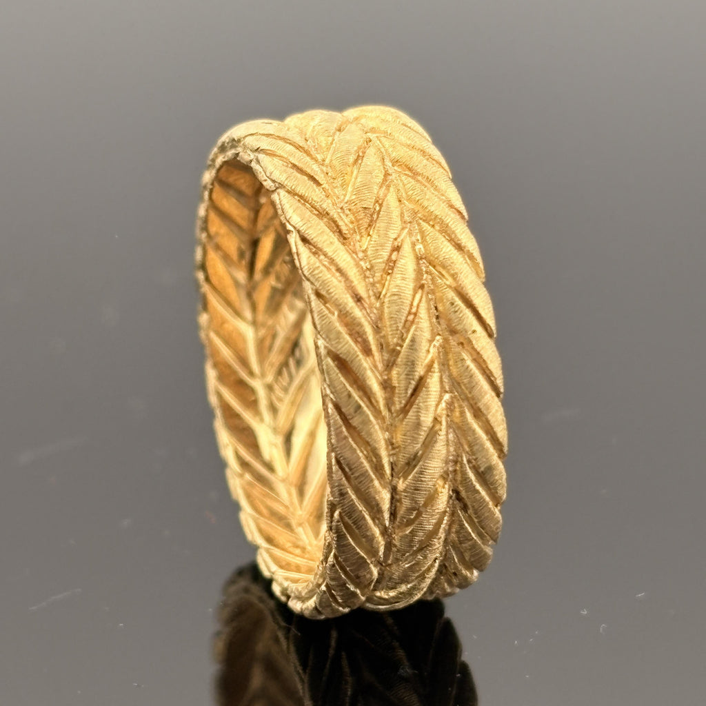 Vintage Gianmaria Buccellati Engraved 18k Yellow Gold Band sz 6.25