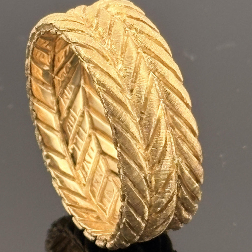 Vintage Gianmaria Buccellati Engraved 18k Yellow Gold Band sz 6.25
