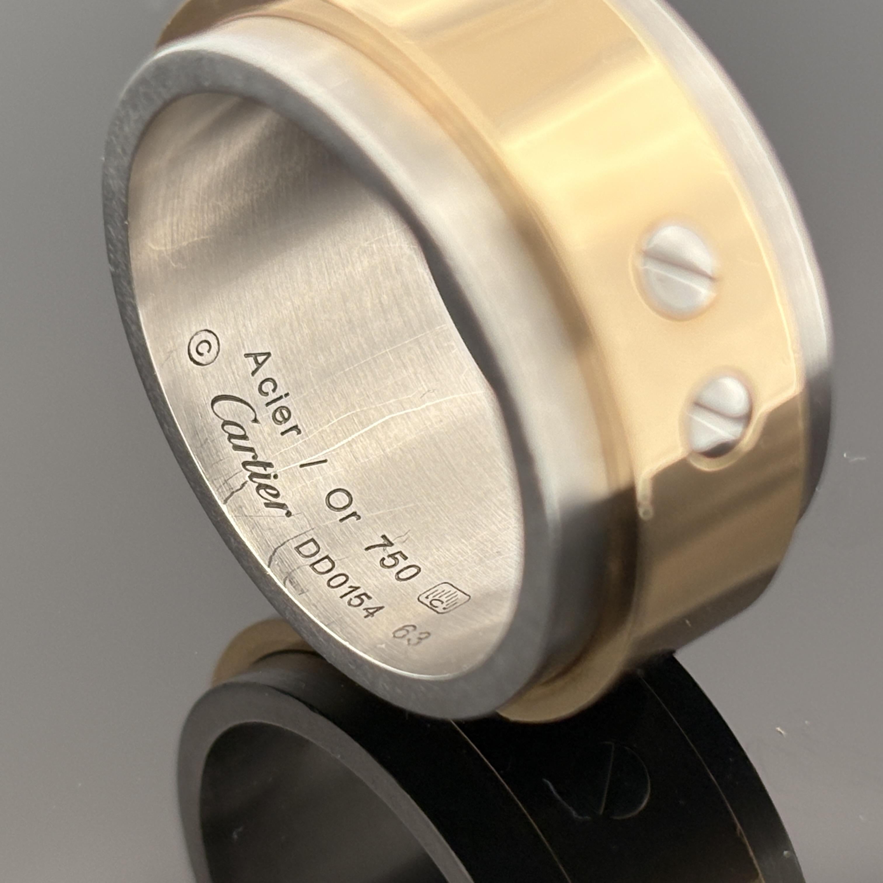 Cartier Santos 100 Steel & 18k Gold Wide Band Sz 63