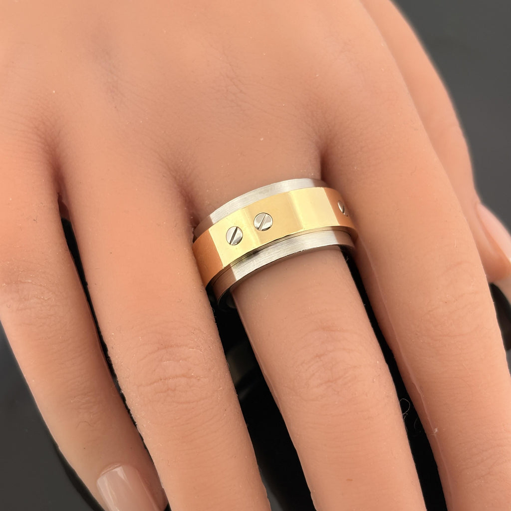 Cartier Santos 100 Steel & 18k Gold Wide Band Sz 63