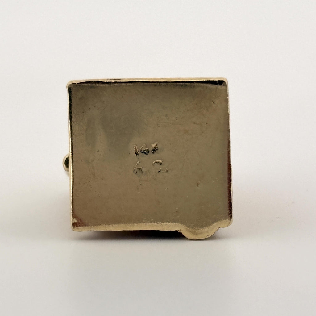 Vintage Slot Machine 14k Gold Charm Pendant - Functional