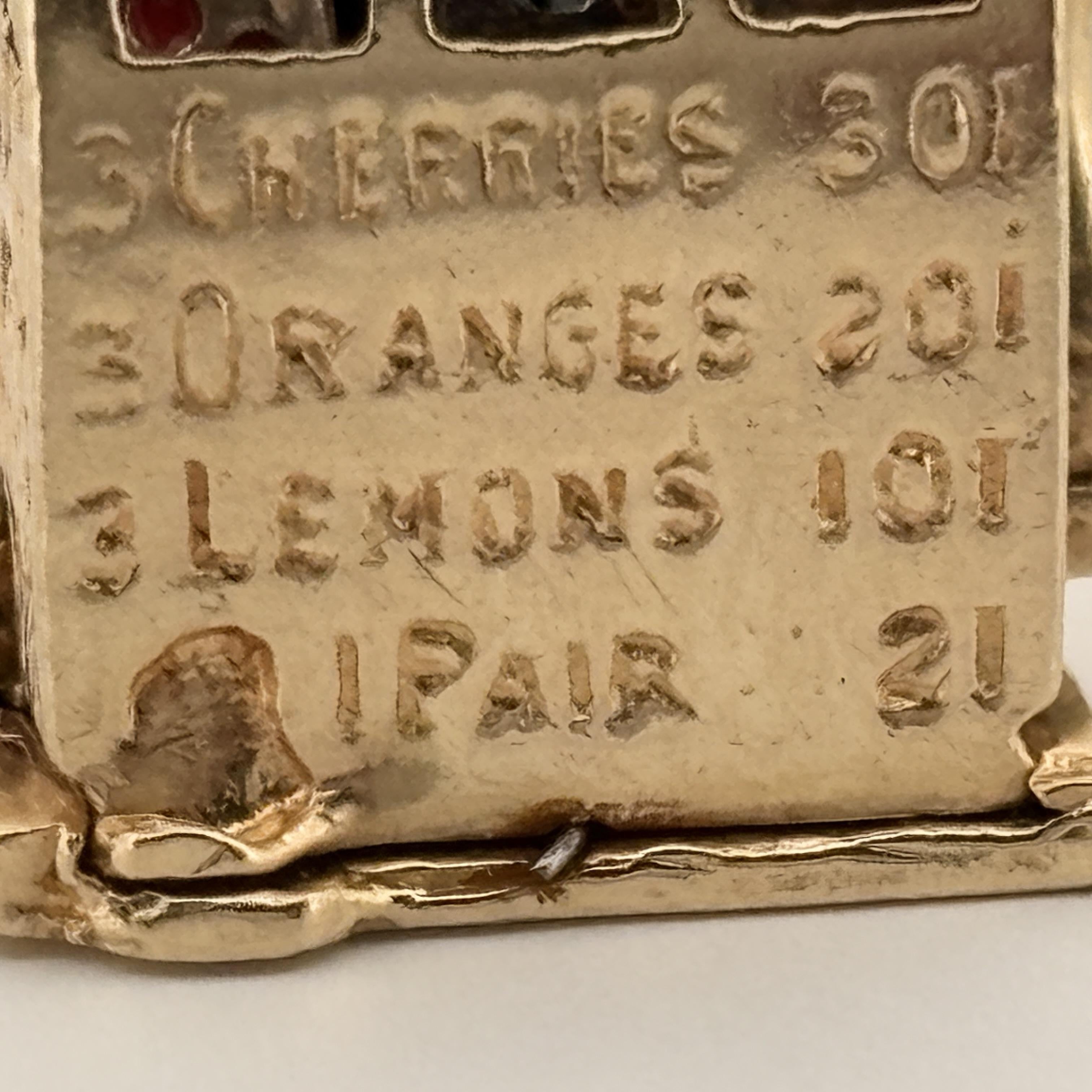 Vintage Slot Machine 14k Gold Charm Pendant - Functional