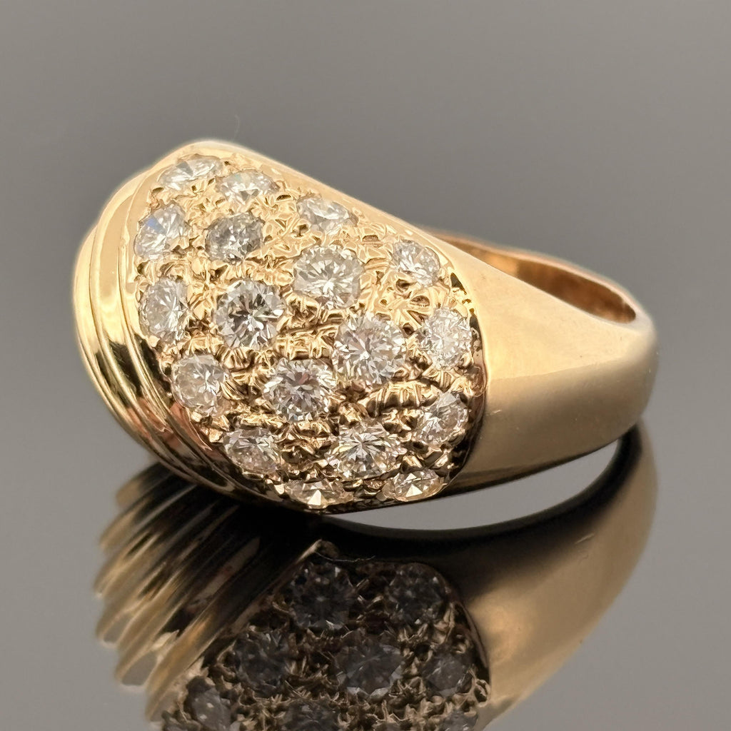 Vintage 1.50ctw Diamond Dome Ring 14k Yellow Gold