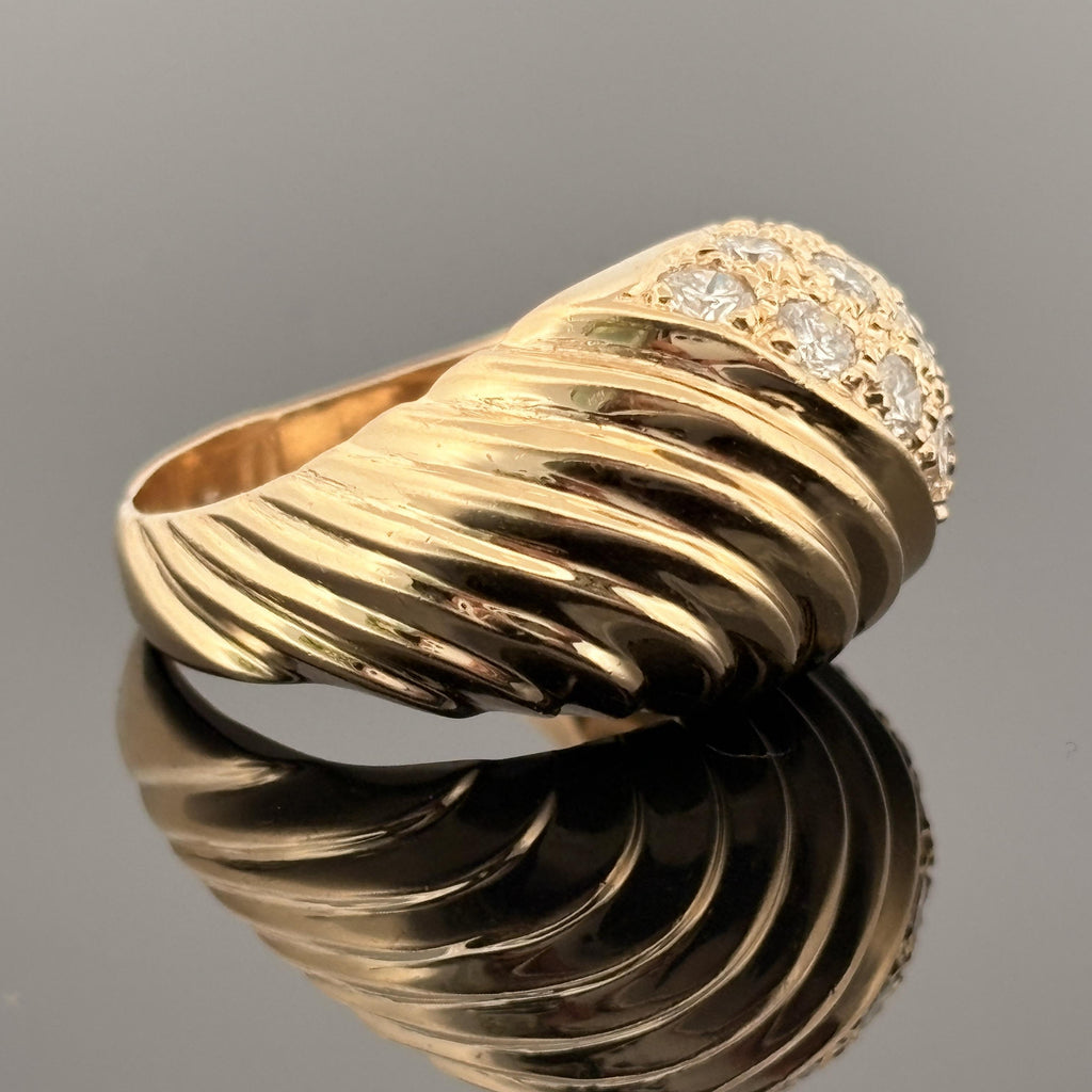 Vintage 1.50ctw Diamond Dome Ring 14k Yellow Gold
