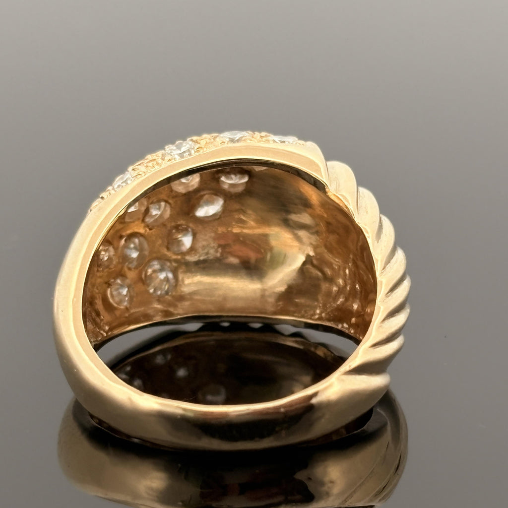 Vintage 1.50ctw Diamond Dome Ring 14k Yellow Gold