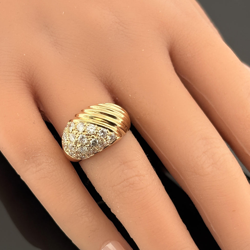 Vintage 1.50ctw Diamond Dome Ring 14k Yellow Gold