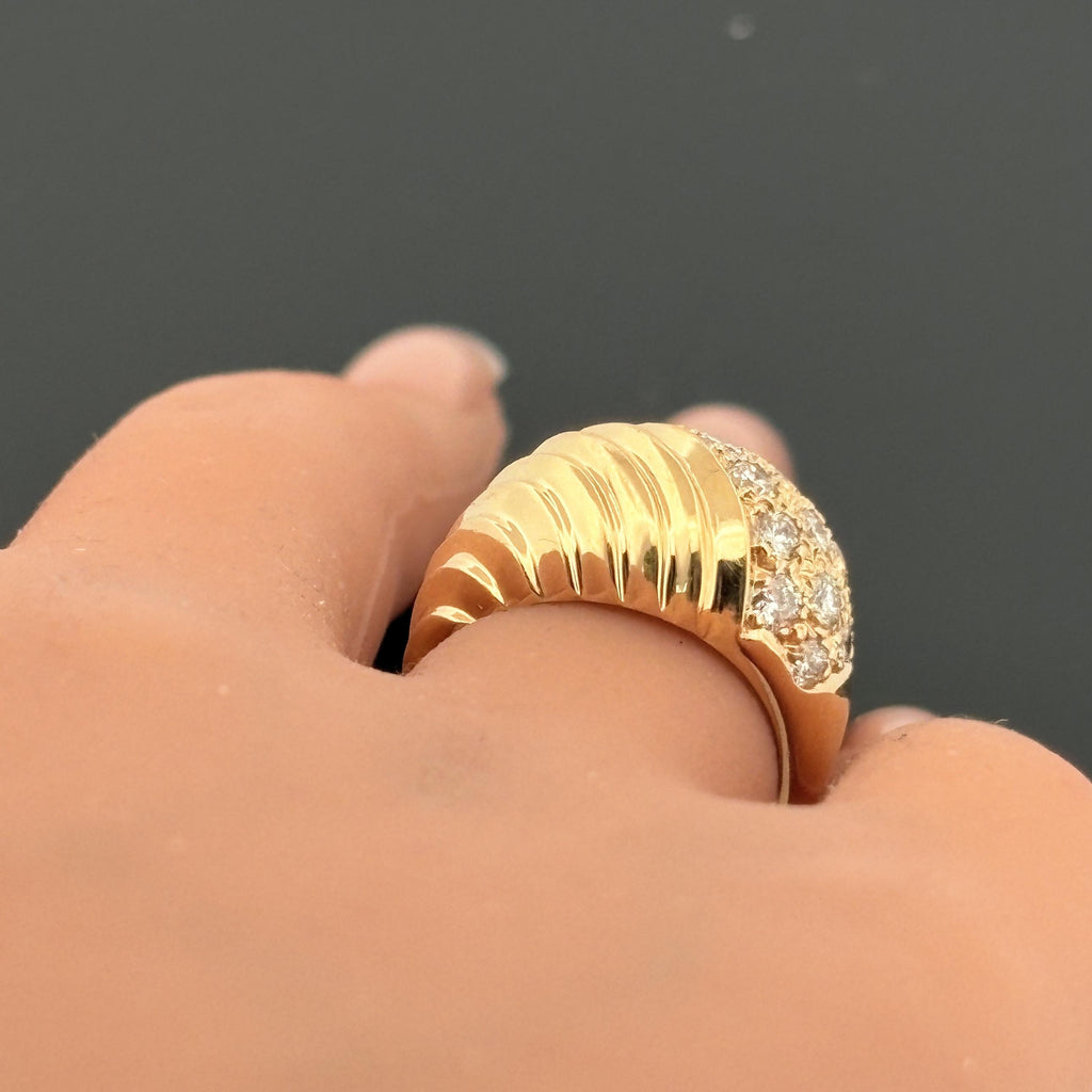 Vintage 1.50ctw Diamond Dome Ring 14k Yellow Gold