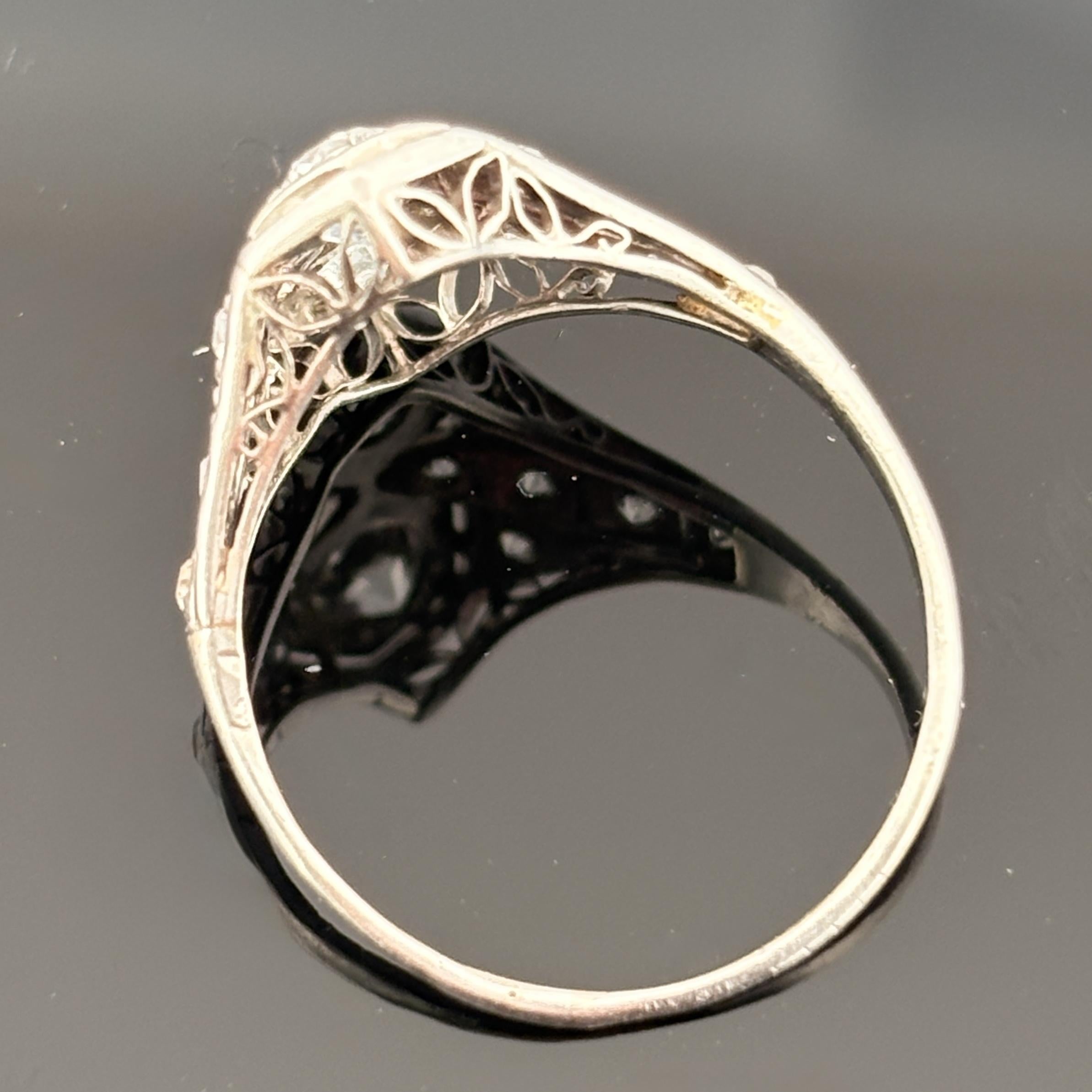 Antique Art Deco European Cut Diamond Platinum Toi et Moi Ring