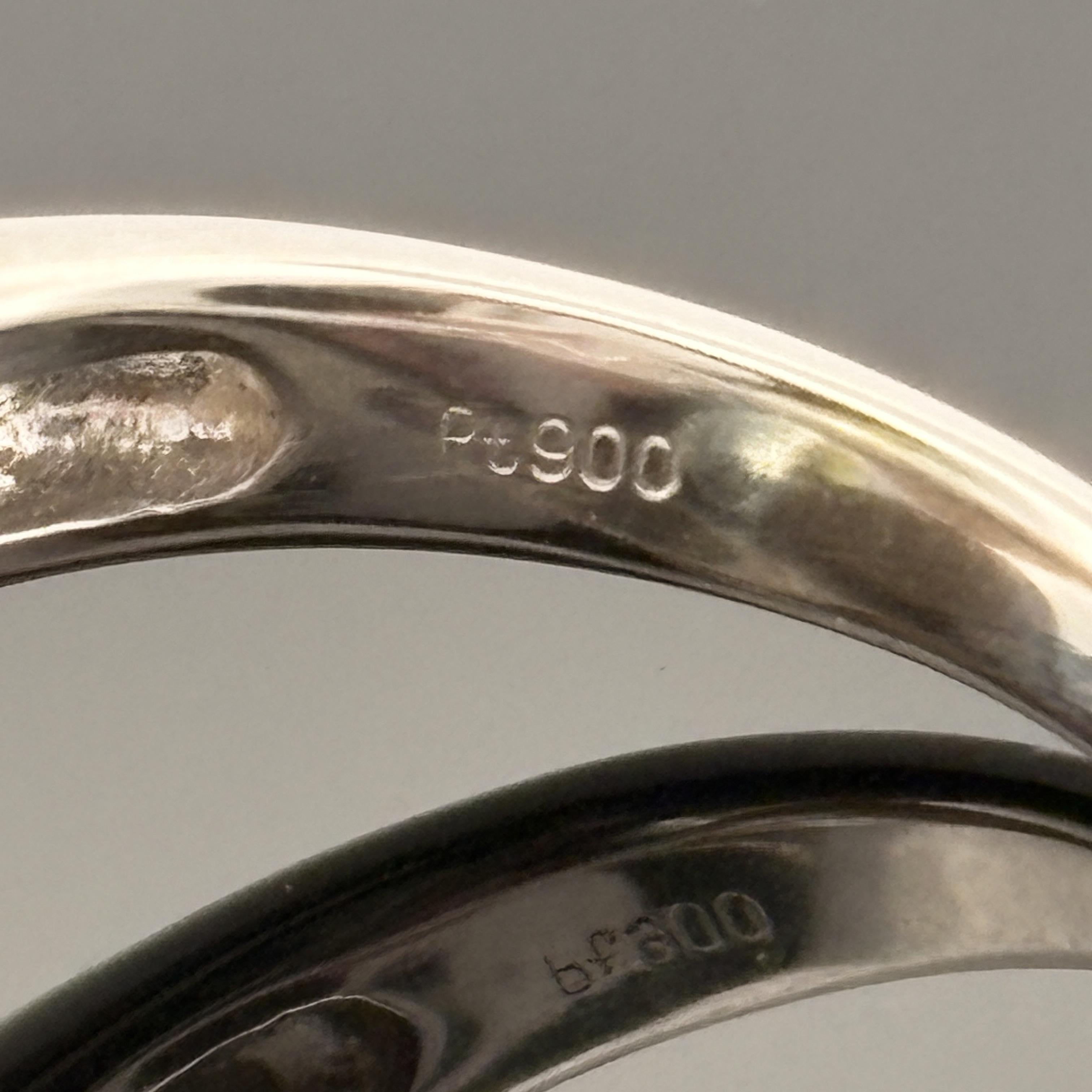 Estate South Sea Pearl & Diamond Platinum Ring 15.2mm