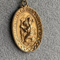 Vintage St. Christopher Oval Medal 14k Gold 29.2mm