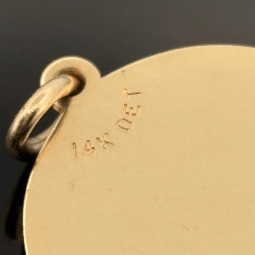 Vintage Taurus Zodiac Pendant 14k Gold - David E Trabich - High Relief