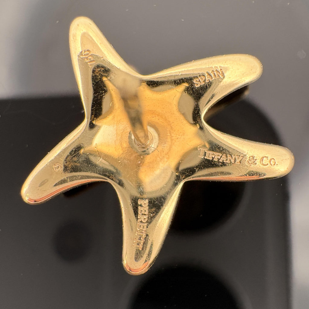 Tiffany & Co Else Peretti Starfish Stud Earrings 18k Yellow Gold