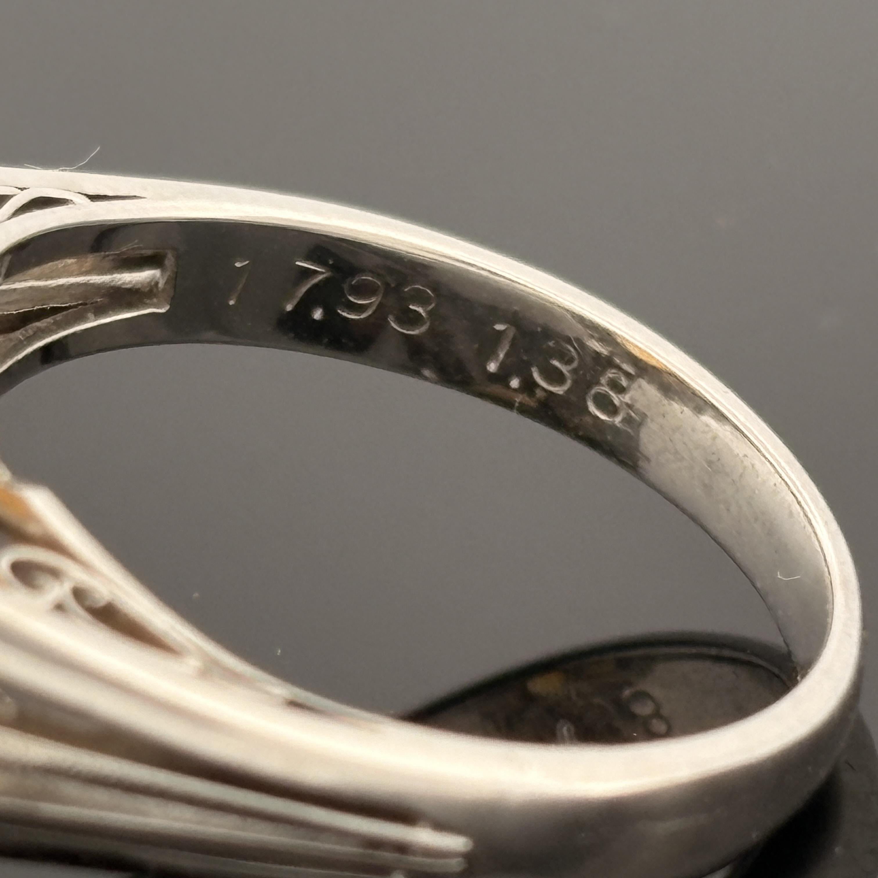 Estate 17.03ct Citrine & Diamond Platinum Cocktail Ring