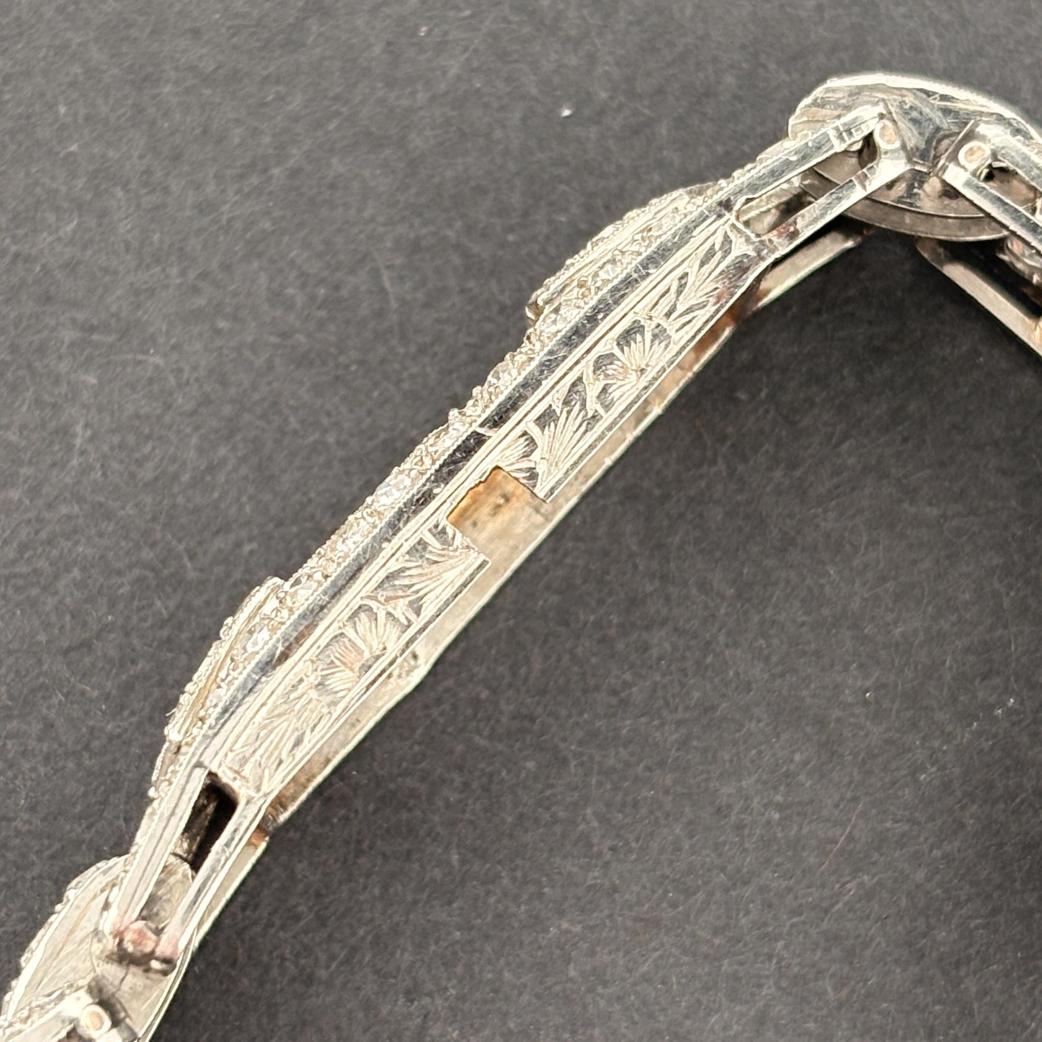 Antique Art Deco Platinum & Diamond Bracelet - French