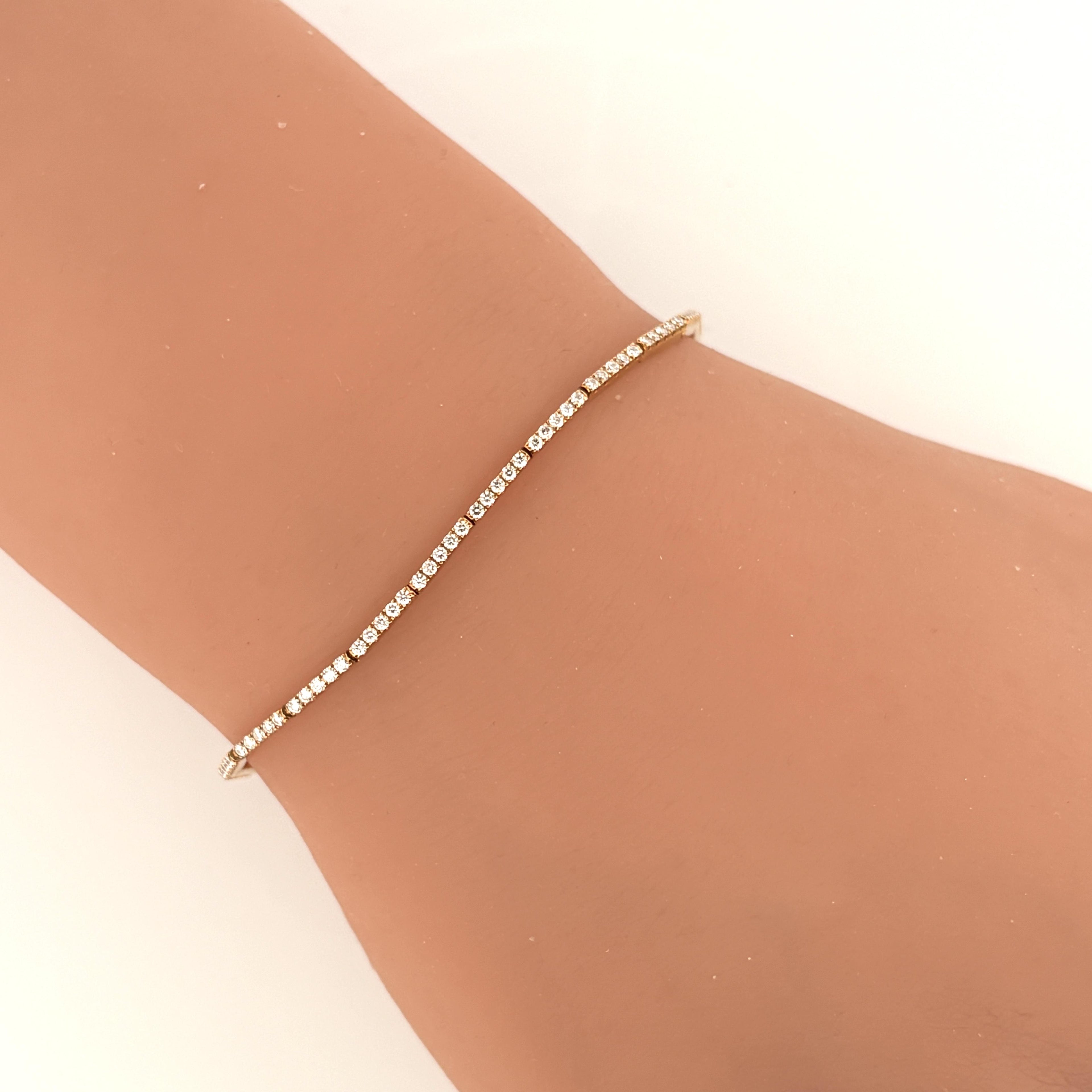 Birks Diamond Tennis Bracelet, 1.12ctw D/E VVS, 18k Gold