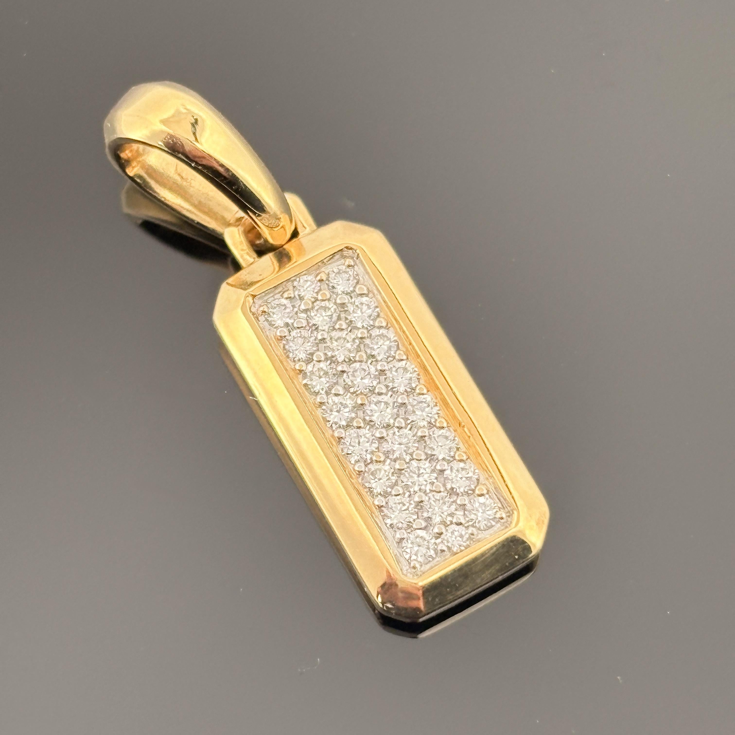 David Yurman Streamline Pave Diamond Pendant 18k Yellow Gold