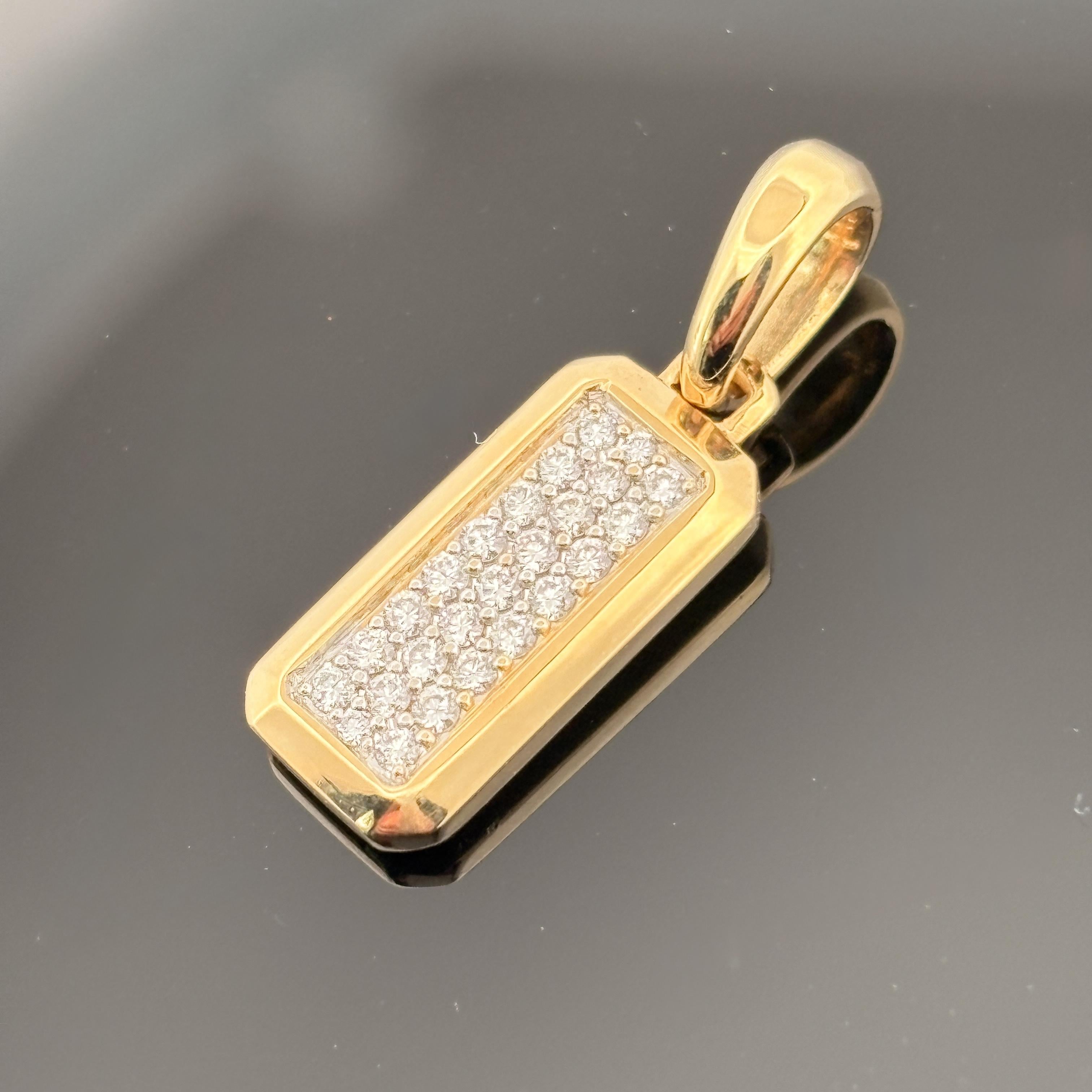 David Yurman Streamline Pave Diamond Pendant 18k Yellow Gold