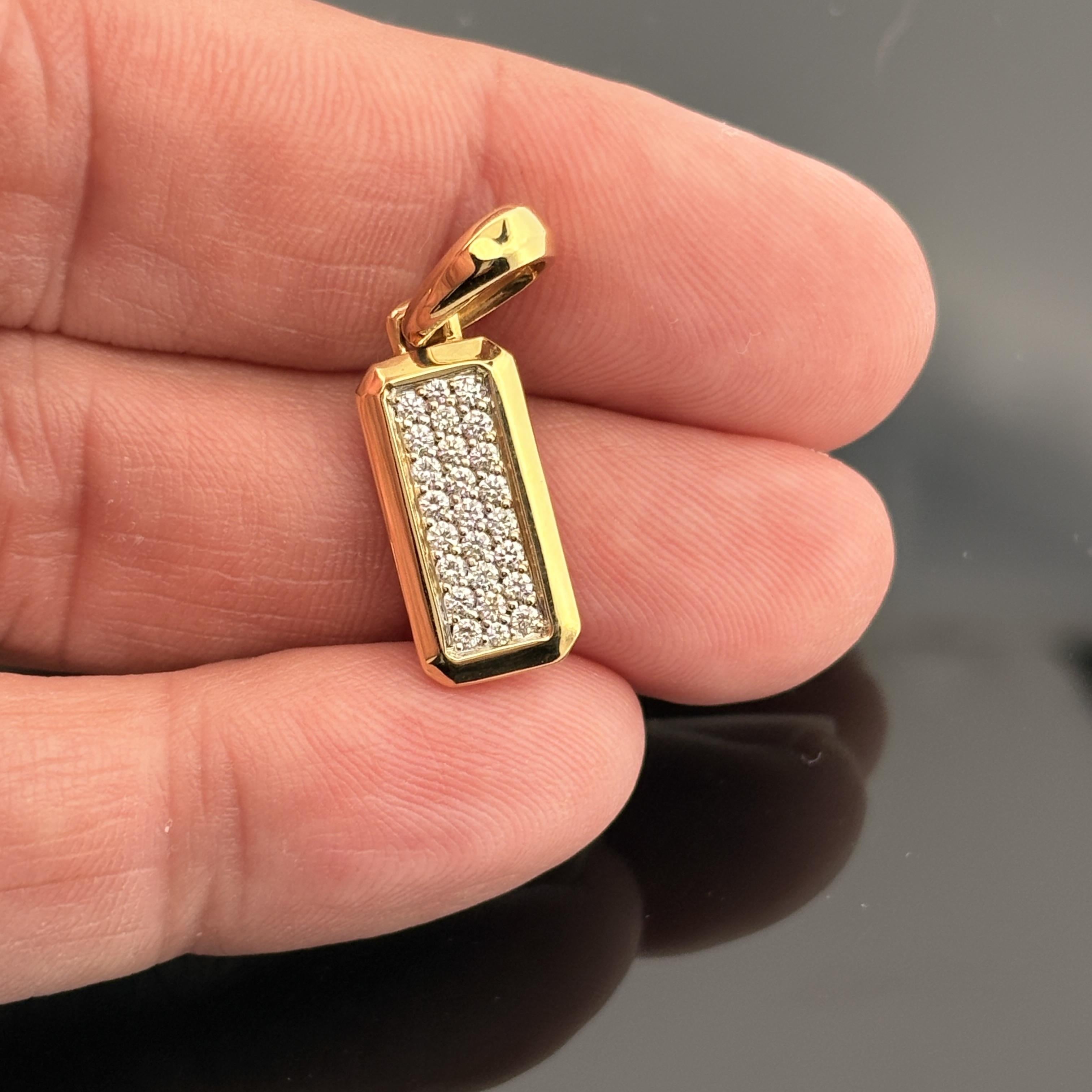 David Yurman Streamline Pave Diamond Pendant 18k Yellow Gold