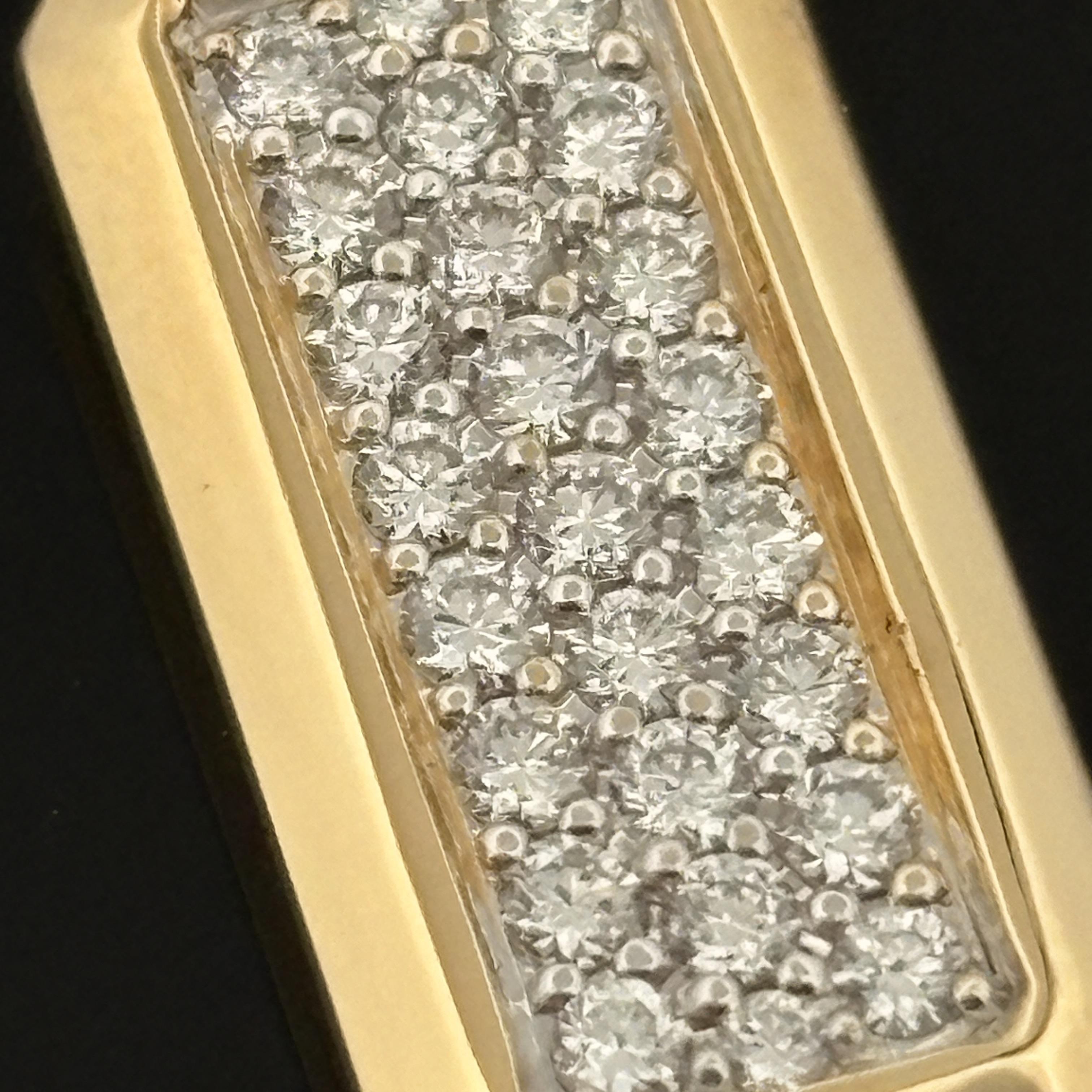 David Yurman Streamline Pave Diamond Pendant 18k Yellow Gold