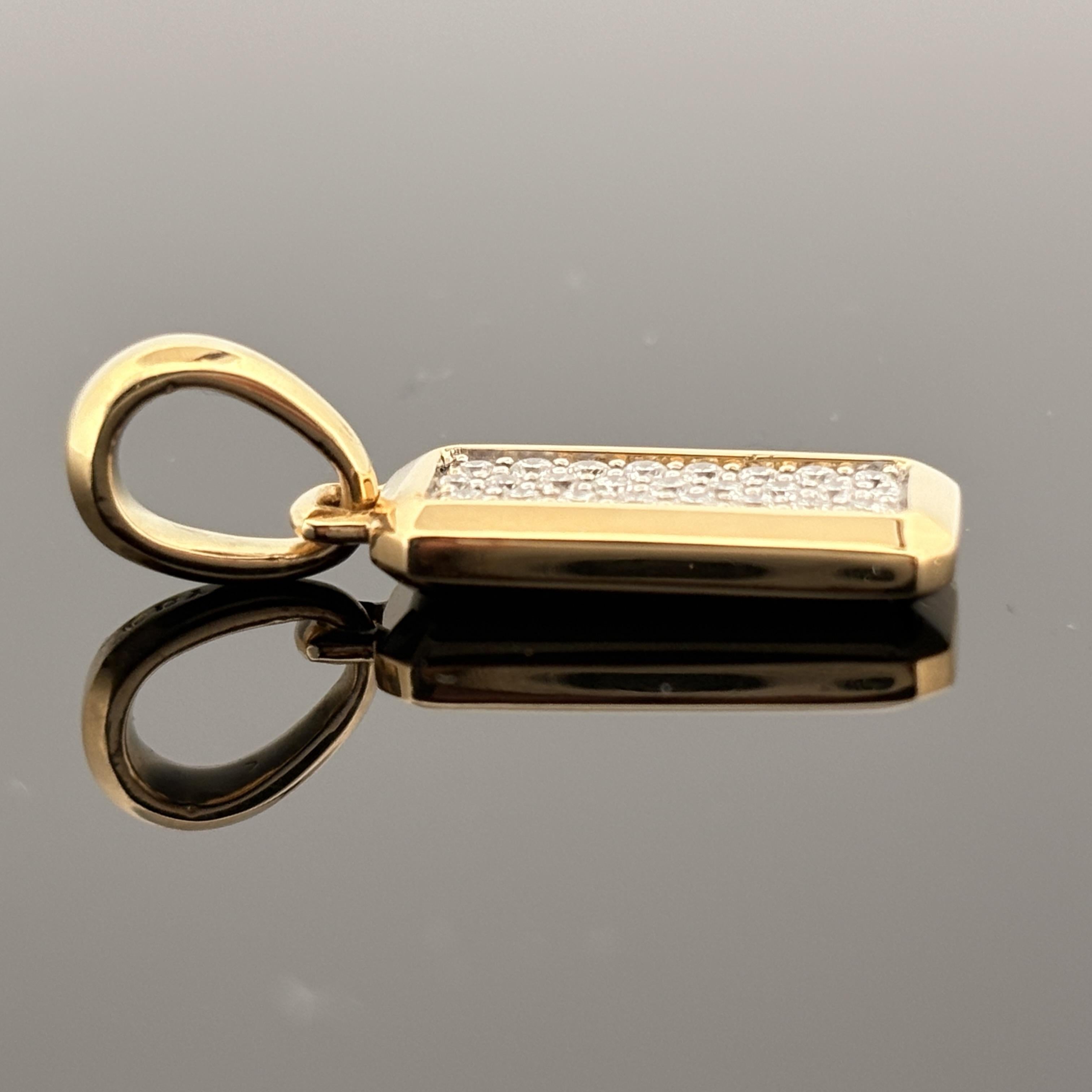 David Yurman Streamline Pave Diamond Pendant 18k Yellow Gold
