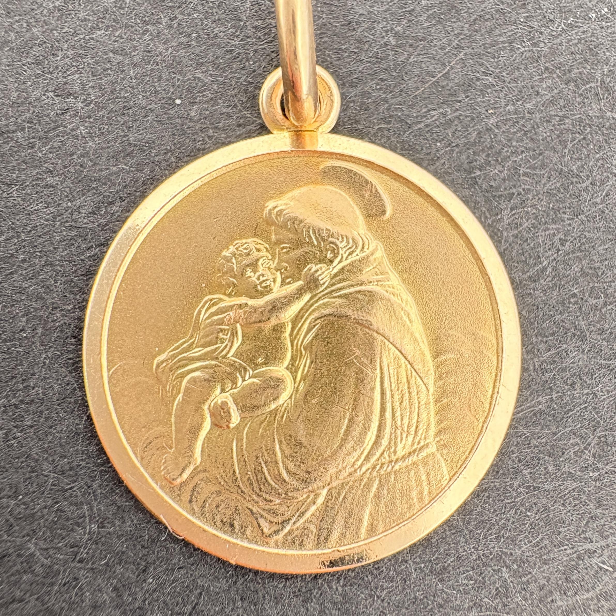 St. Anthony Medal Pendant 14k Gold 16mm - Italian - Balestra