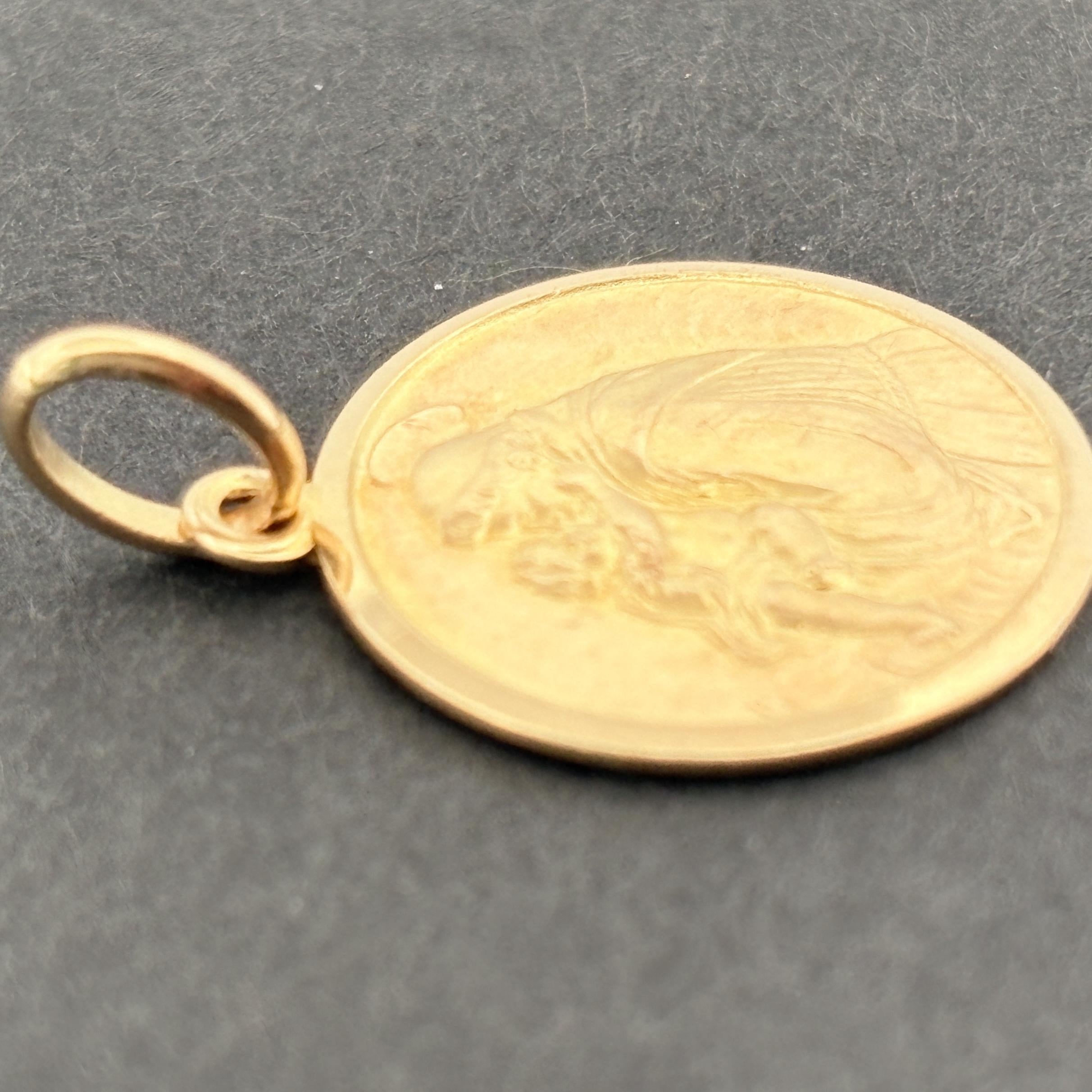 St. Anthony Medal Pendant 14k Gold 16mm - Italian - Balestra