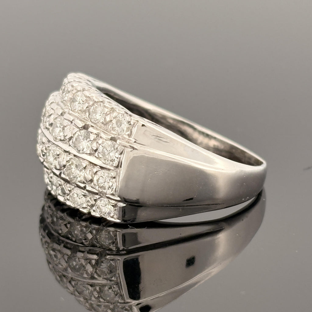 Neo-Vintage Diamond Cluster Ring in 14k White Gold – 1.34ctw