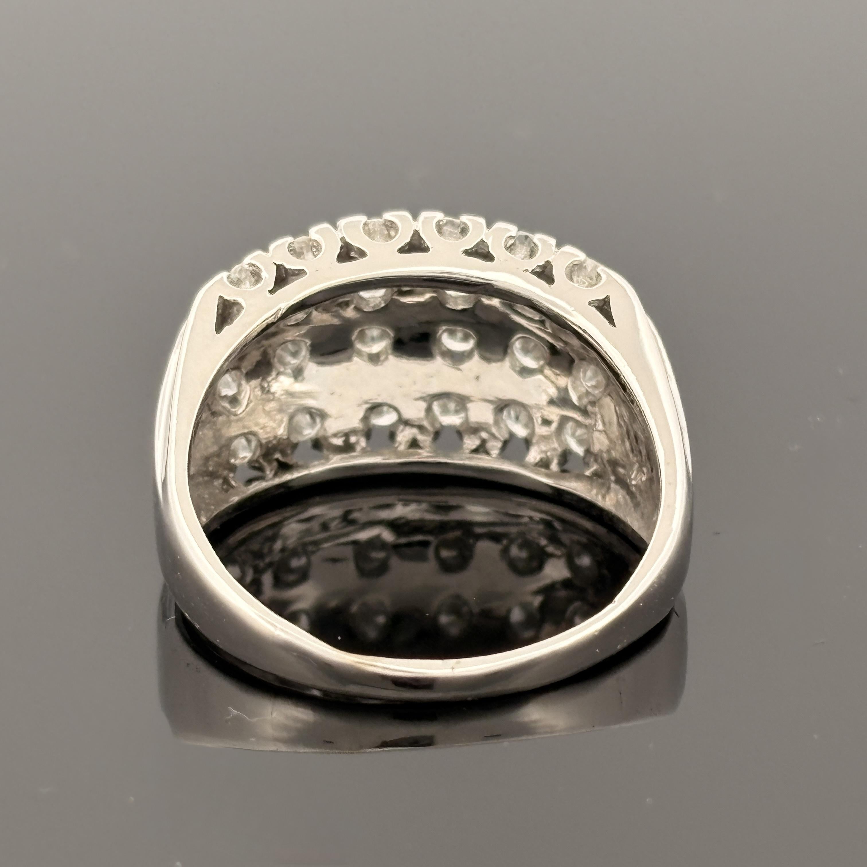 Neo-Vintage Diamond Cluster Ring in 14k White Gold – 1.34ctw
