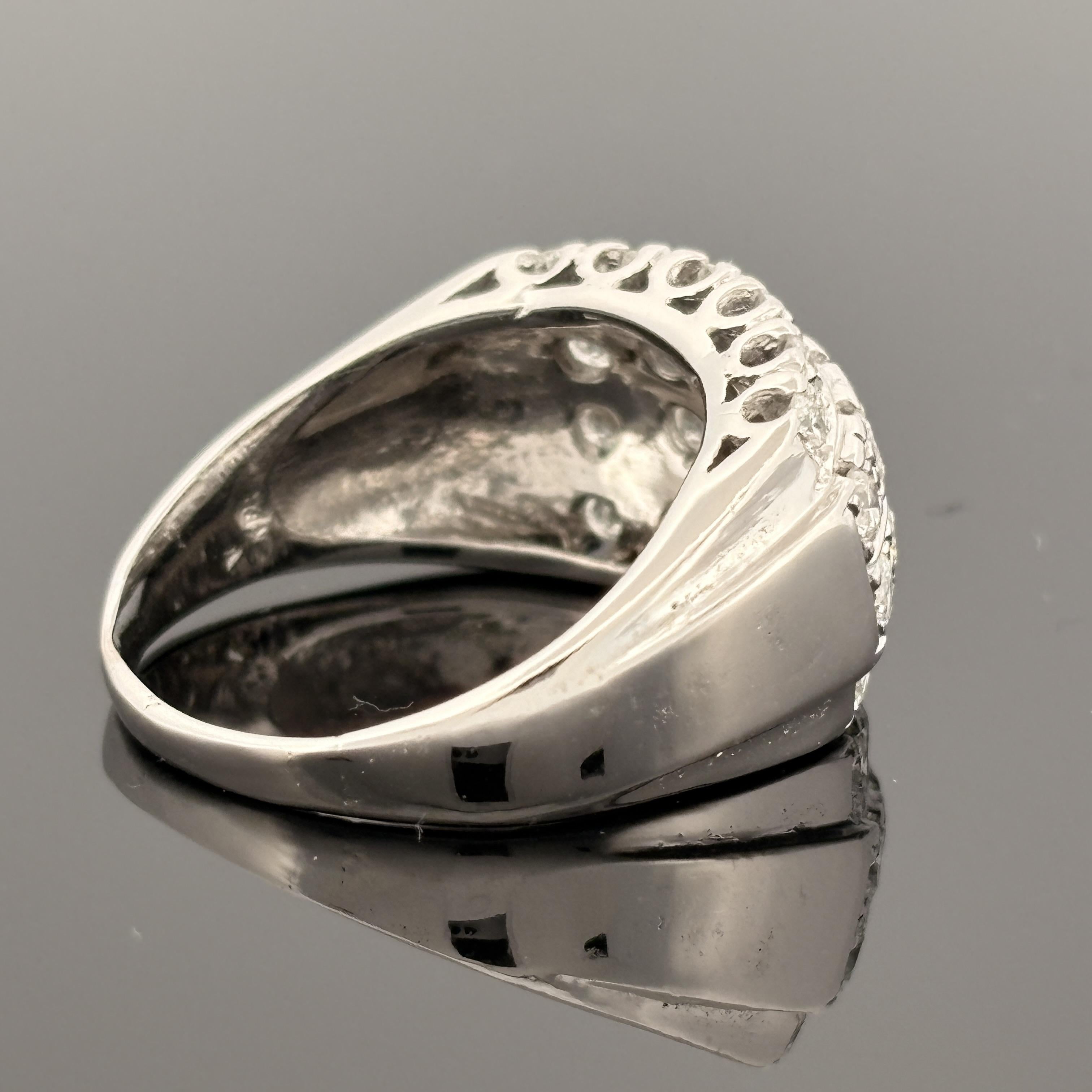 Neo-Vintage Diamond Cluster Ring in 14k White Gold – 1.34ctw