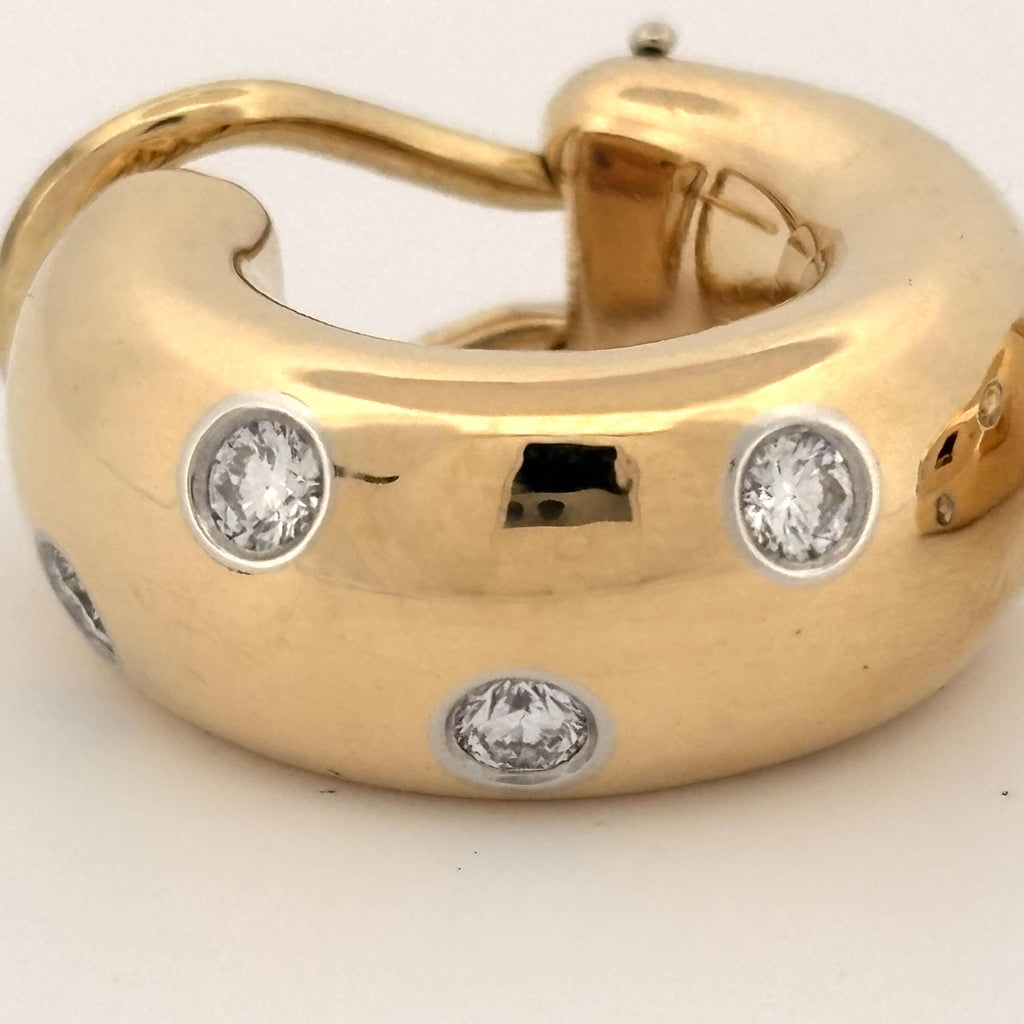Tiffany & Co Etoile Diamond Hoop Earrings 18k Yellow Gold and Platinum