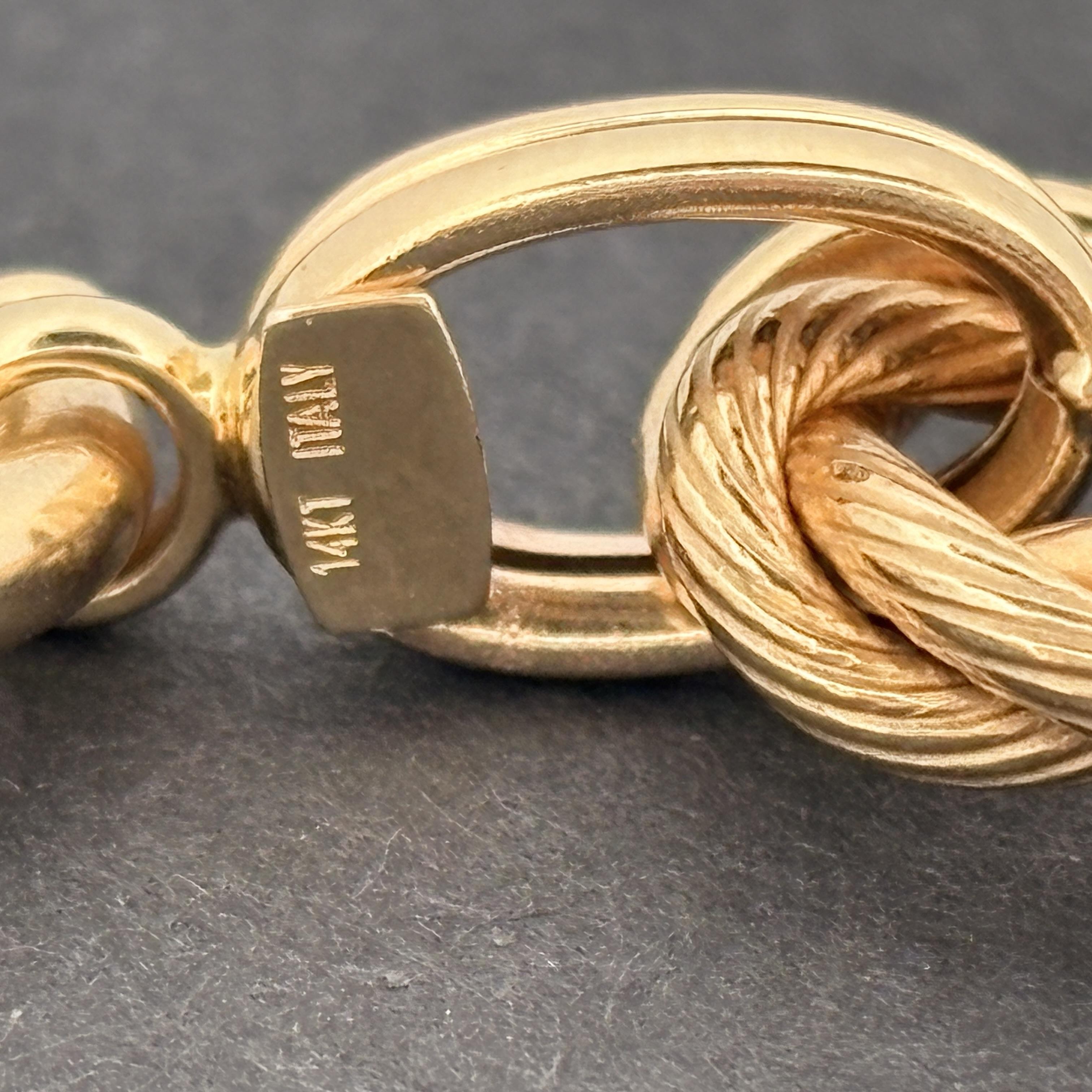 White Ceramic & 14k Gold Braided Rope Link Bracelet