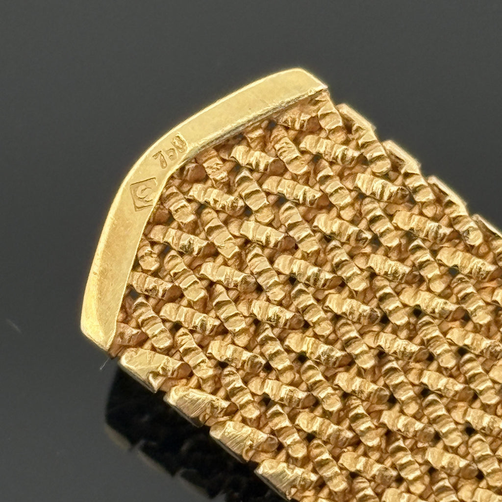 H. Stern Adjustable & Flexible 18k Gold Belt Ring w/ Diamonds Sz 8 or 6